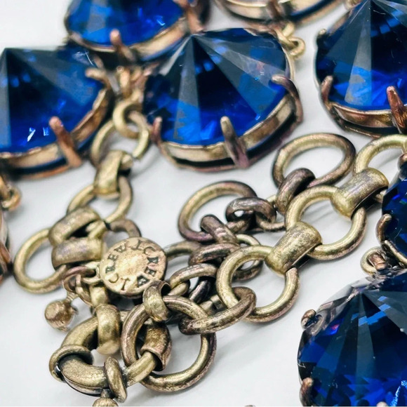 J. Crew Blue Rivoli Jeweled Necklace - Picture 4 of 6